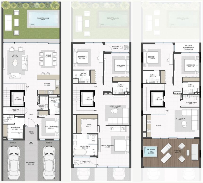 Floor Plans Terra Golf Collection - 6 Bedrooms Townhouses