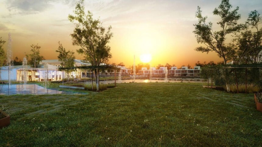 Beautifully landscaped park areas